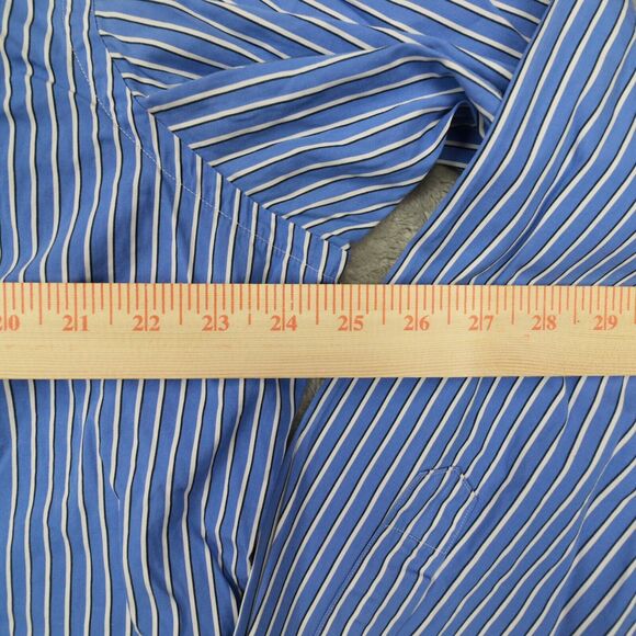 Ralph Lauren Vintage Classic Fit Blue Striped Button Up Shirt size XL - Picture 5 of 8
